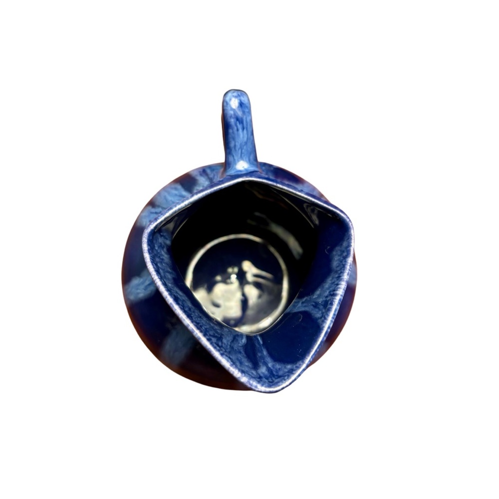 Vintage Artist Signed Blue Drip Studio Pottery Creamer. - Picture 6 of 7